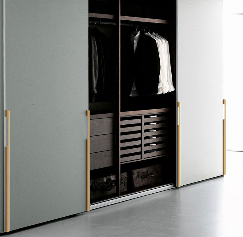 Paidu Manufacturer Modern Minimalist Aluminum Alloy Door Handles American-style Black Extended Handles Shoe Cabinets Wardrobes Cabinets