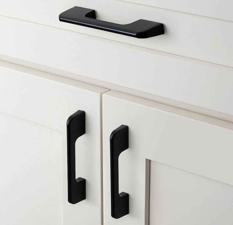 Paidu Manufacturer Modern Minimalist Aluminum Alloy Door Handles American-style Black Extended Handles Shoe Cabinets Wardrobes Cabinets
