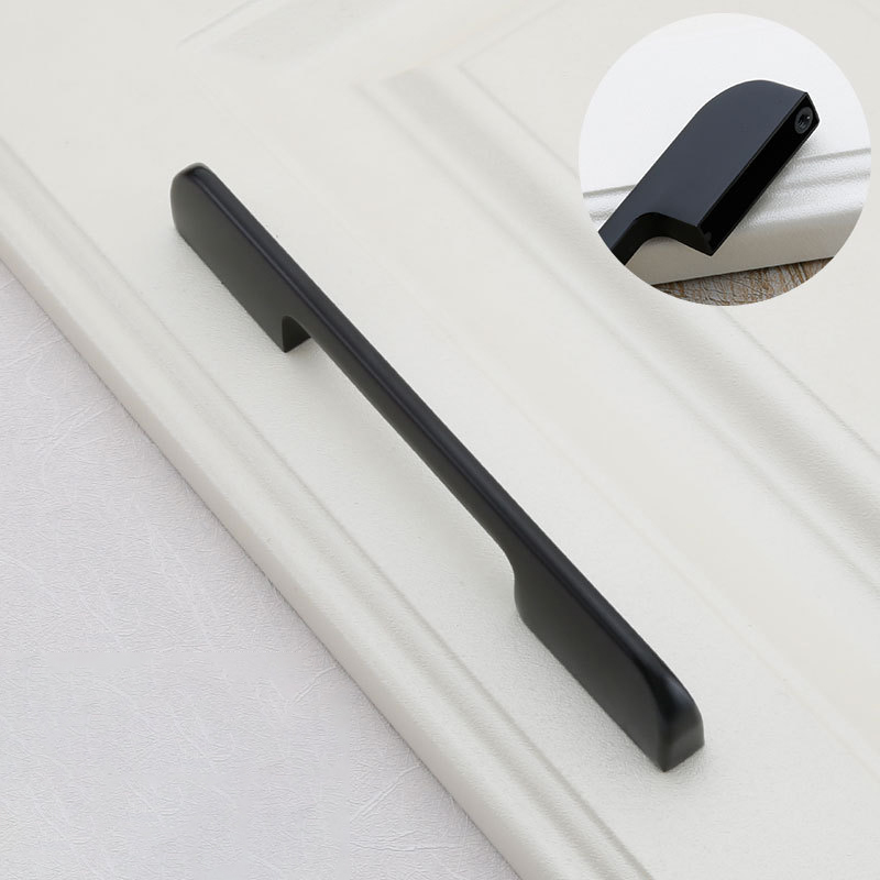 Paidu Manufacturer Modern Minimalist Handle Extended Black Cabinet Wardrobe Liquor Cabinet Door Handle Household Hardware Accessory