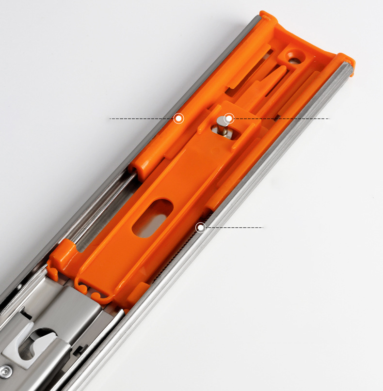 Paidu Manufacturer 304 Drawer Slide Three Section Rail Buffer Rail Guide Rail Thickened Keyboard Ball Slide Groove