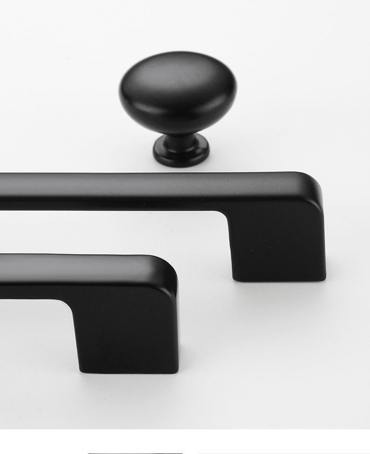 Paidu Manufacturers Aluminum alloy black thumb handle cabinet drawer wardrobe door handle furniture hardware single hole small handle wholesale